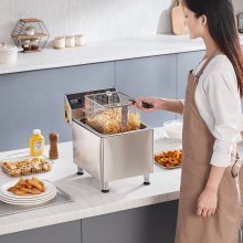 VEVOR Kommerzielle Elektrische Fritteuse 3100W 9L Edelstahl Upgrade 200°C