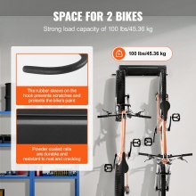 VEVOR Fahrradständer Wandhalterung Garage Fahrradhalter Aufhänger für 2 Fahrräder