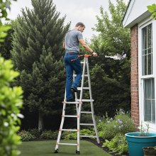 VEVOR Teleskopleiter A-Rahmen Stehleiter Klappleiter Ausziehleiter 5,1m 150kg