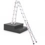 VEVOR telescopic ladder with A-frame, 6230 mm compact aluminum extension ladder, multi-purpose ladder, step ladder, leaning ladder, folding ladder for homework, stairs, indoor and outdoor roofs, 150 kg load capacity