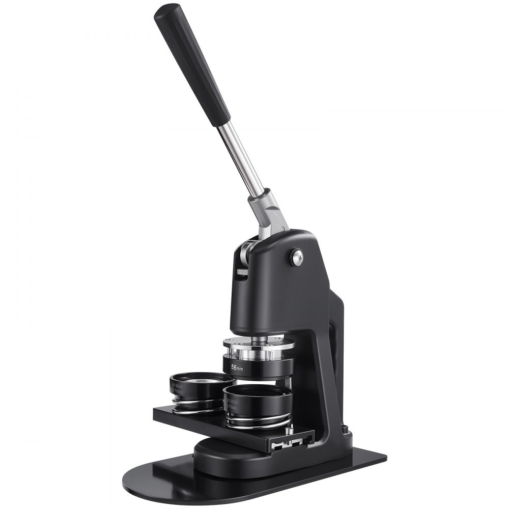 VEVOR Buttonmaschine Knopfmachermaschine Badge Punch Press 32 / 58 / 75 mm, Pinmaker mit 300 Buttonteilen & Kreisschneider & Zauberbuch & verstärkter ergonomischer Griff, DIY Badge Machine schwarz