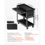 VEVOR Werkzeugwagen 830x350x826 mm, 160 kg Tragkraft, Werkstattwagen mit Schublade, Aufbewahrungsorganizer für Mechanikerwerkzeuge, für Garage, Lager und Reparaturwerkstatt, schwarz