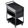 VEVOR Werkzeugwagen 785x450x945 mm, 181 kg Tragkraft, Werkstattwagen mit 2 Schubladen, Aufbewahrungs-Organizer für Mechanikerwerkzeuge, für Garage, Lager & Reparaturwerkstatt, Schwarz