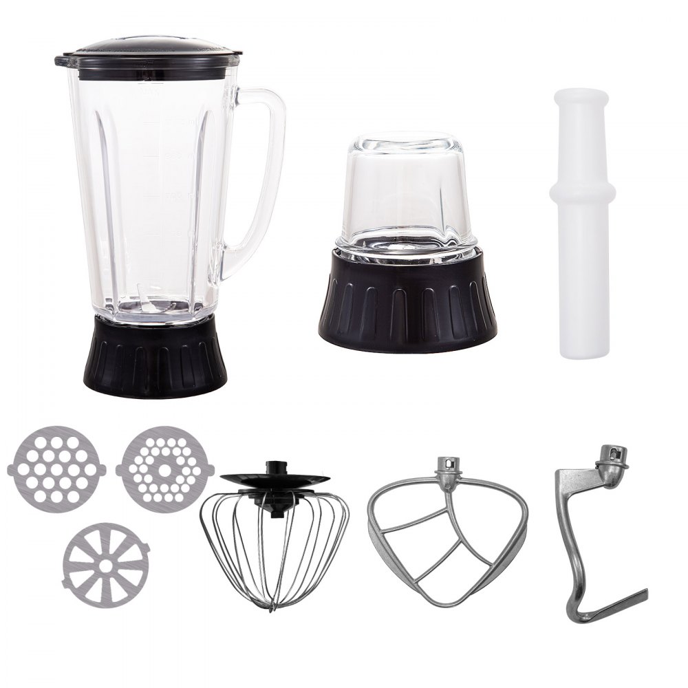 Vevor 4 In 1 Kompakt Küchenmaschine Multifunktional 1000w 5l Standmixer Silber