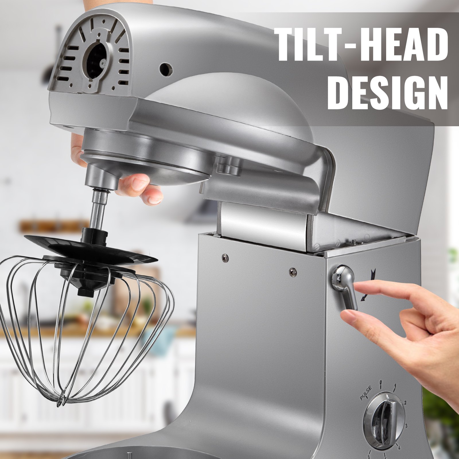 Vevor 4 In 1 Kompakt Küchenmaschine Multifunktional 1000w 5l Standmixer Silber