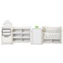 VEVOR Spielzeugaufbewahrung Bücherregal Spielzeugregal HDPE, 4-stöckige multifunktionale Ablage mit 10 flexiblen Kunststoffbehältern & Zeichenbrett, für Schlafzimmer Klassenzimmer (Grau + Beige)