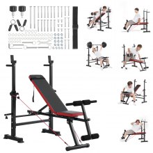 VEVOR Hantelbank Sit-Up-Bank Trainingsbank Verstellbar Faltbar 272kg Multi