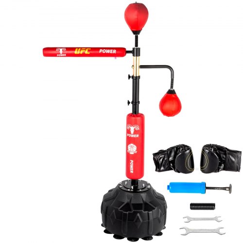 VEVOR 1,2-1,9 m Boxsack Höhenverstellbar Boxsack Stehend Ständer Punching für Training 12 kg, Multifunktional Boxsack Halterung freistehende mit Zwei Geschwindigkeitsbälle Boxbirne