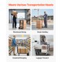 VEVOR 2-in-1-Sackkarre, zusammenklappbar, 227 kg Tragkraft im 4-Rad-Modus, umwandelbarer Transportwagen mit verstellbarem Griff, Handkarre, Transportkarre für Umzüge, Büro, Lager