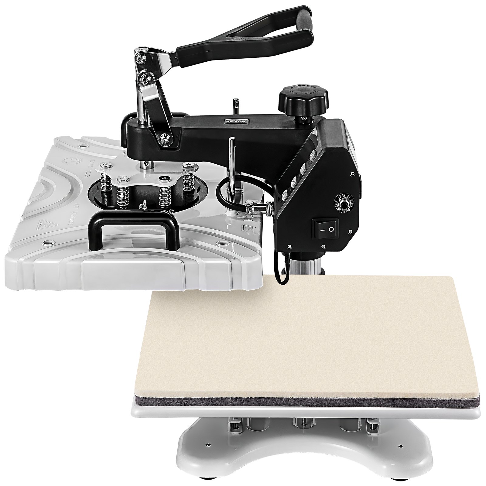 VEVOR Transferpresse T-Shirtpresse 8in1 Weiß Heißpresse 1kW Hitzepresse 29x38cm
