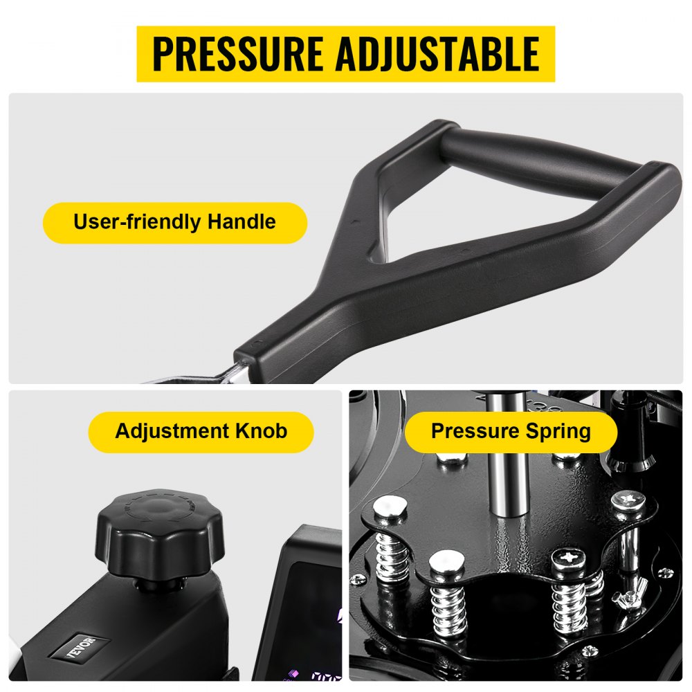 VEVOR Transferpresse T-Shirtpresse 8 in 1 Schwarz Heißpresse Hitzepresse 30x38cm