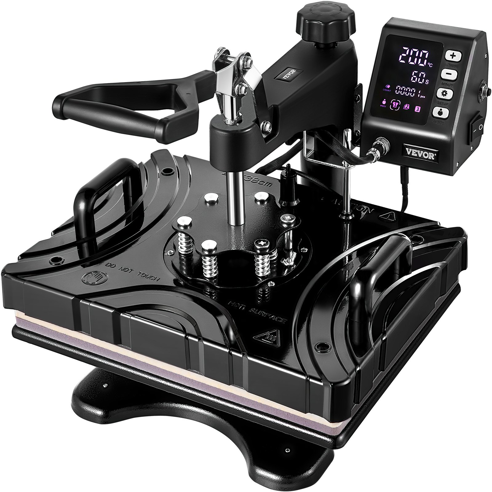 VEVOR Transferpresse T-Shirtpresse 8 in 1 Schwarz Heißpresse Hitzepresse 30x38cm