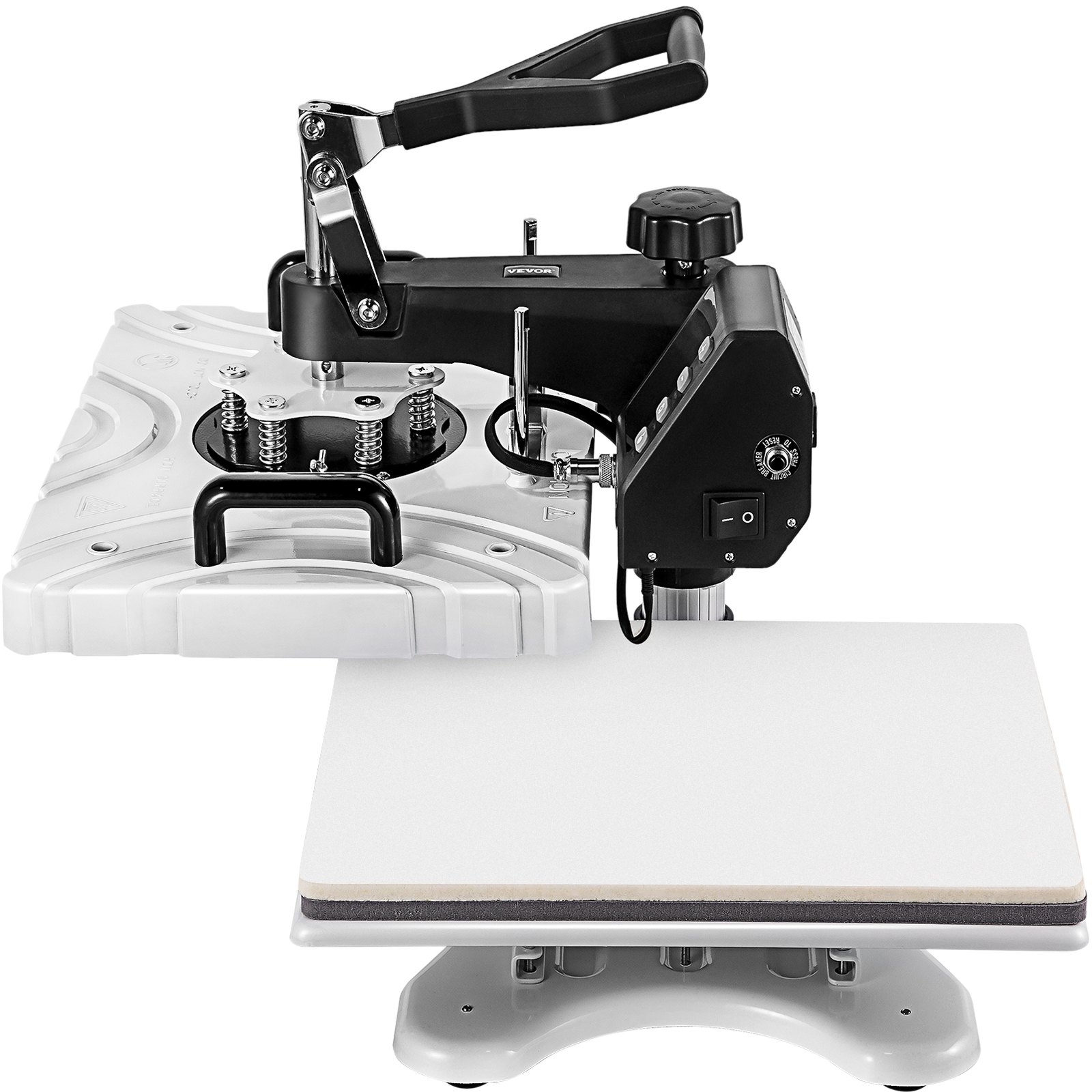 VEVOR Hitzepresse 6 in 1 Transferpresse Weiß Heißpresse Maschine 38 x 30 cm T-Shirtpresse Textilpresse Multifunktionale Sublimation Becherpresse Tassenpresse für Hüten Tellern Tassen 360-Grad-Drehbar