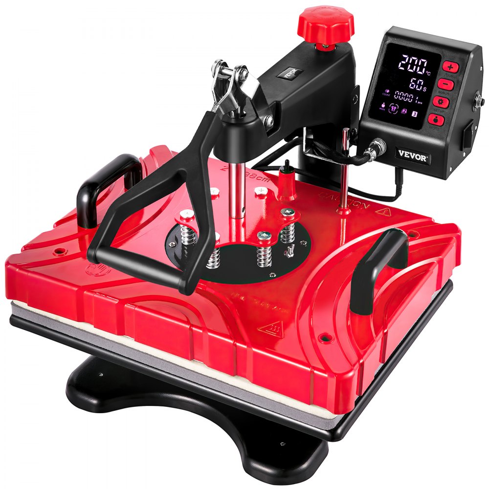 Vevor Transferpresse T-shirtpresse 6 In 1 Rot Heißpresse Hitzepresse 30 X 38 Cm