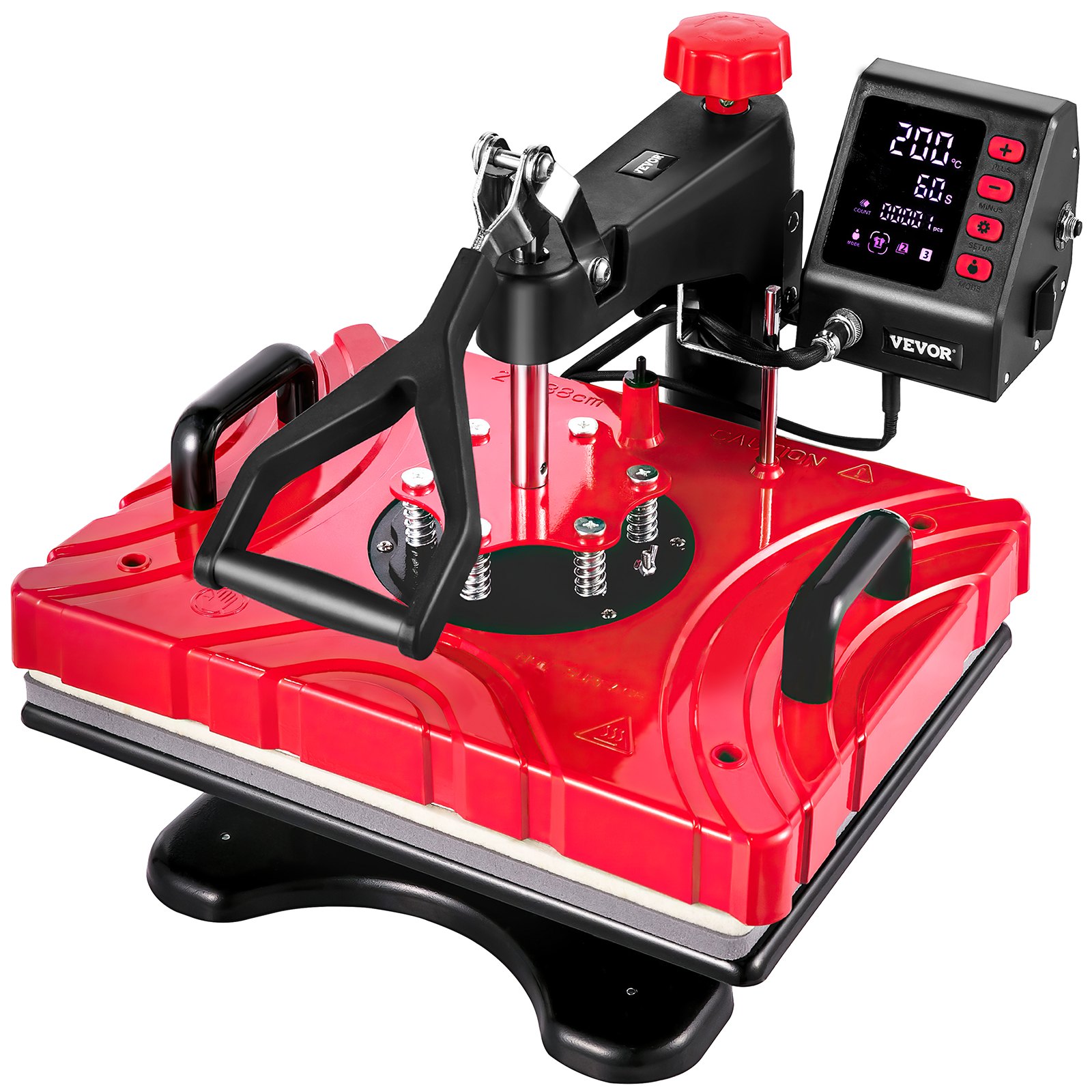 Vevor Transferpresse T-shirtpresse 6 In 1 Rot Heißpresse Hitzepresse 30 X 38 Cm