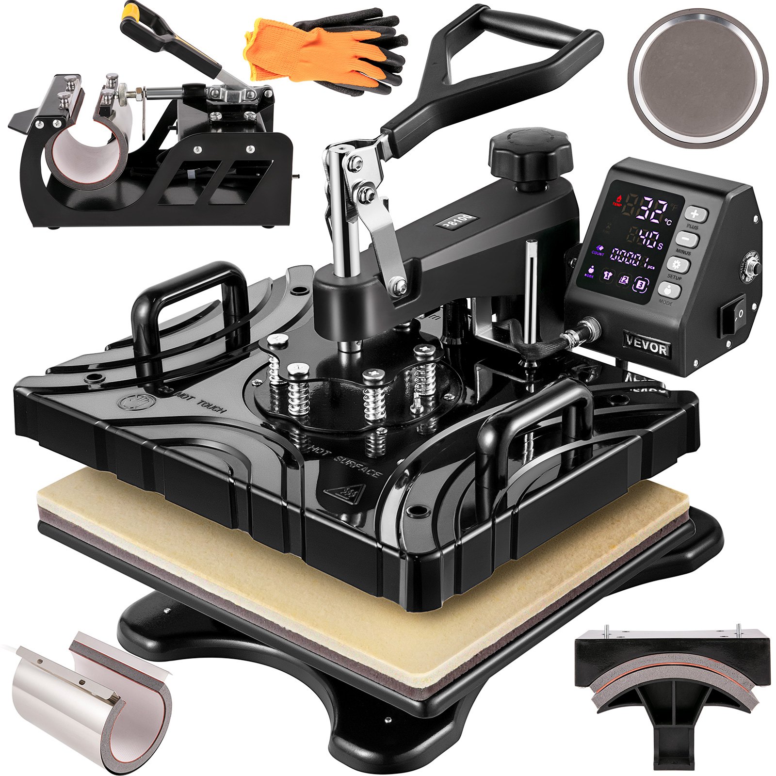 Vevor Transferpresse Textilpresse 6 In 1 Druckmaschine T-shirt Presse 38x30cm