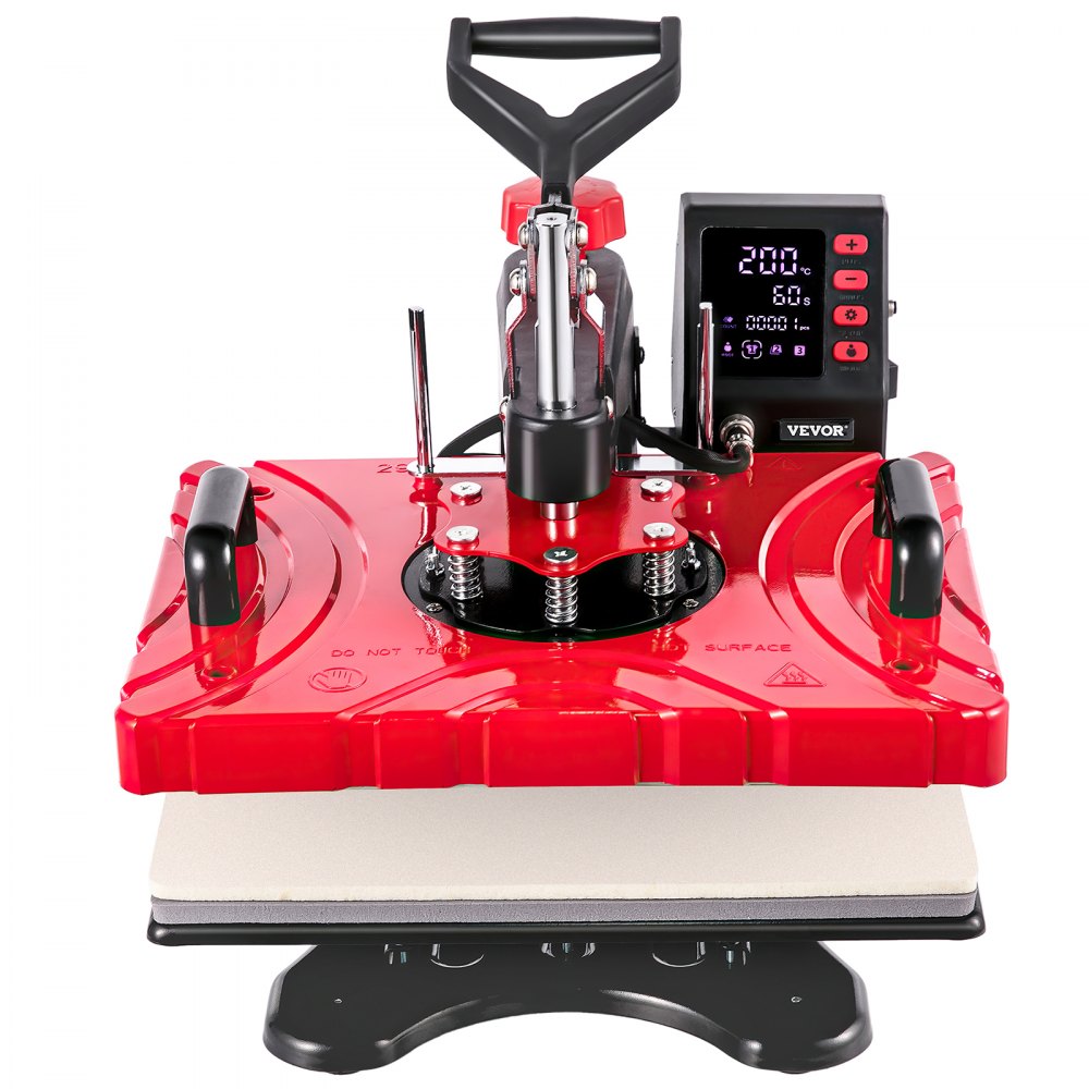 Vevor Transferpresse T-shirtpresse 5 In 1 Rot Heißpresse Hitzepresse 30 X 38 Cm