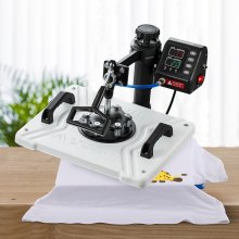 VEVOR 10 in 1 Hitzepresse 38 x 30 cm Transferpresse 360-Grad-Drehbar Multifunktionale Sublimation Weiß Textilpresse Heißpresse Maschine T-Shirtpresse Becherpresse Tassenpresse für Hüten Tellern Tassen