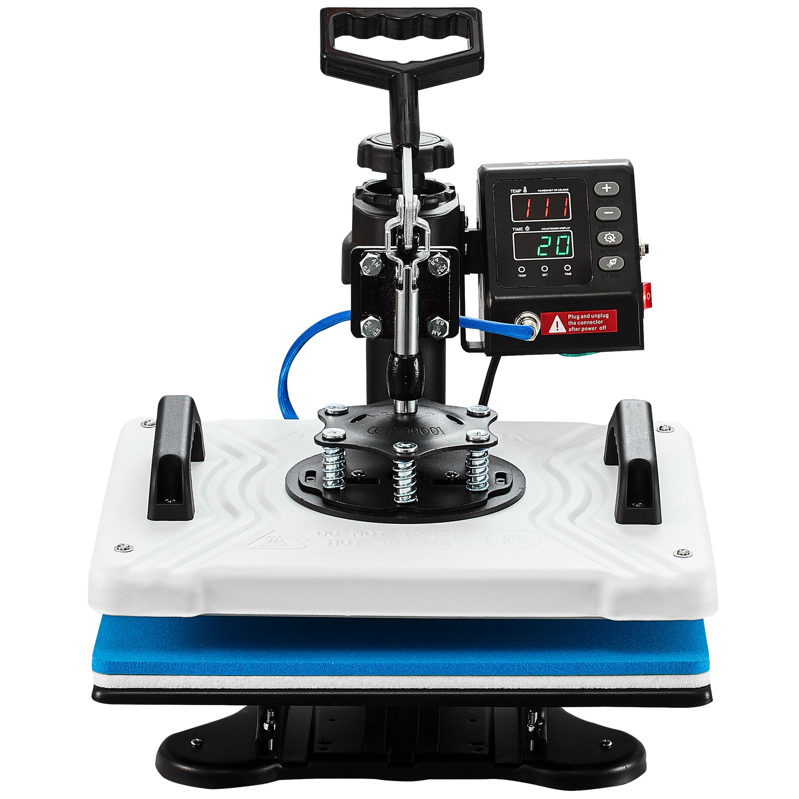 VEVOR 10 in 1 Hitzepresse 38 x 30 cm Transferpresse 360-Grad-Drehbar Multifunktionale Sublimation Weiß Textilpresse Heißpresse Maschine T-Shirtpresse Becherpresse Tassenpresse für Hüten Tellern Tassen