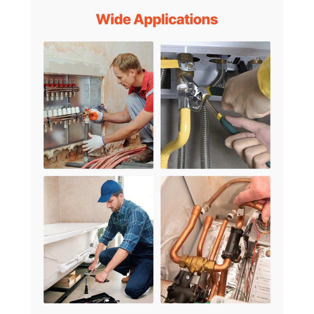 VEVOR Rohrauszieherset (9-tlg.) Rohrauszieher aus Cr-Mo-Stahl, mit Aufbewahrungskoffer, zum Entfernen Beschädigter Gewinderohre und -Fittings von 3,2  bis 25,4 mm, für Installateure und Mechaniker