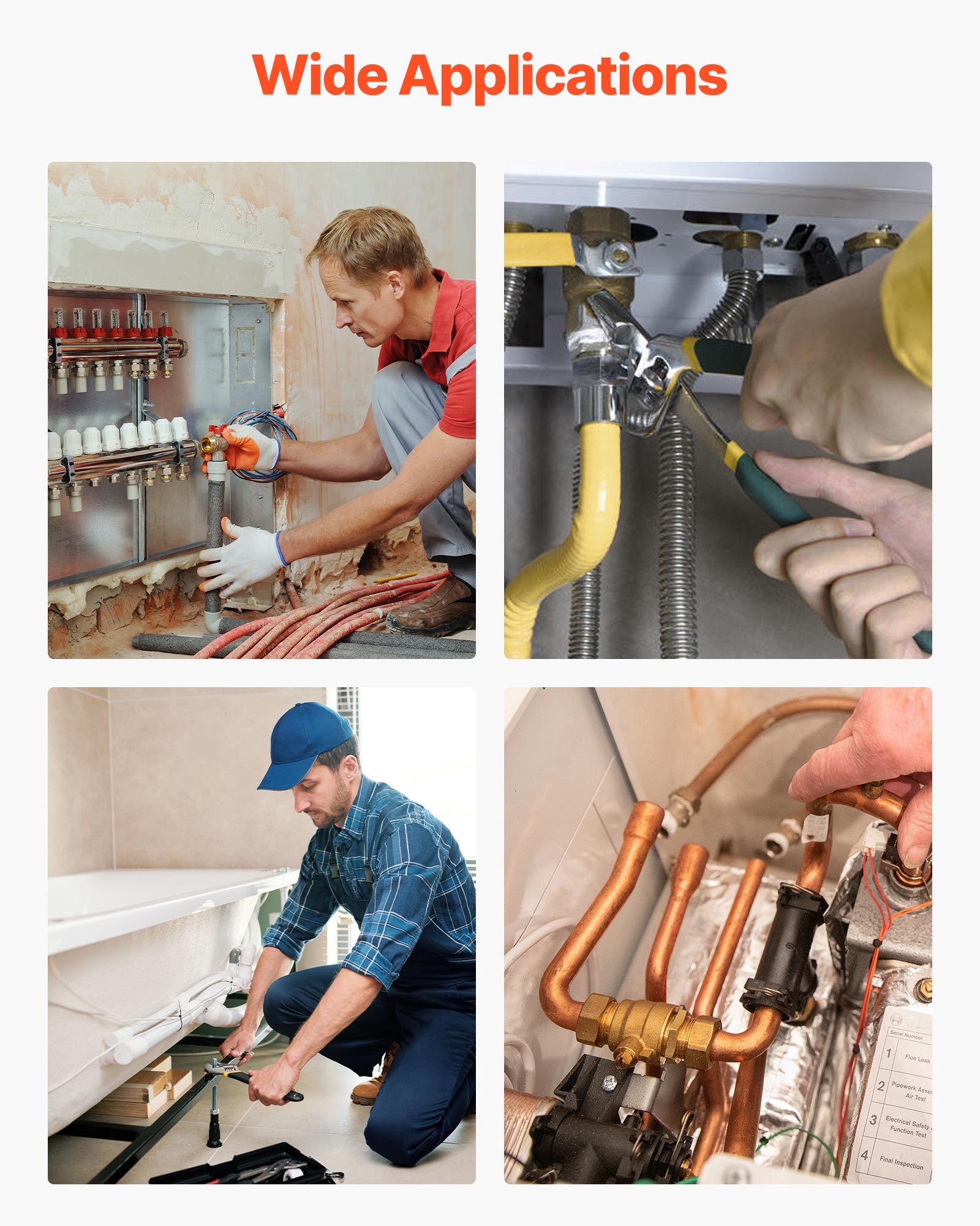 VEVOR Rohrauszieherset (9-tlg.) Rohrauszieher aus Cr-Mo-Stahl, mit Aufbewahrungskoffer, zum Entfernen Beschädigter Gewinderohre und -Fittings von 3,2  bis 25,4 mm, für Installateure und Mechaniker