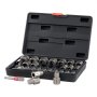 VEVOR Bolzenausdreherset 27-tlg. Schraubenausdreherset (Sechskant-Mehrzahn) mit Adaptern & Stabilem Aufbewahrungskoffer (Schwarz), Schraubenlöser aus Cr-Mo-Stahl zum Entfernen von Bolzen & Schrauben