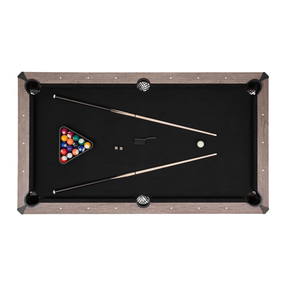 VEVOR 214 cm Billardtisch 3 in 1 für Tischspiele mit Essplatte & Tischtennisplatte, 2 Bänke zur Aufbewahrung und für Zubehör, 137 kg belastbar, inkl. Queue-Ständer & Kreidebürste