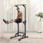 VEVOR Power Tower Dip-Station 10-stufig Höhenverstellbarer Klimmzugstangenständer 170,18-210,06 cm, Multifunktionales Krafttrainings-Workout-Gerät mit 4 Saugfußabdeckungen, Klimmzugstange Dip-Station