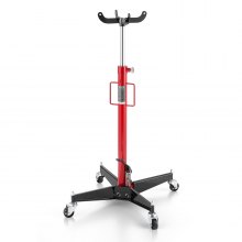 VEVOR hydraulischer Wagenheber Getriebeheber mit 500 kg Hubkapazität, Teleskop-Getriebeheber mit Pedal, 360°-Schwenkrad, 112-187 cm Hubhöhe, Hebezeug für Garage / Werkstatt Rot + Schwarz