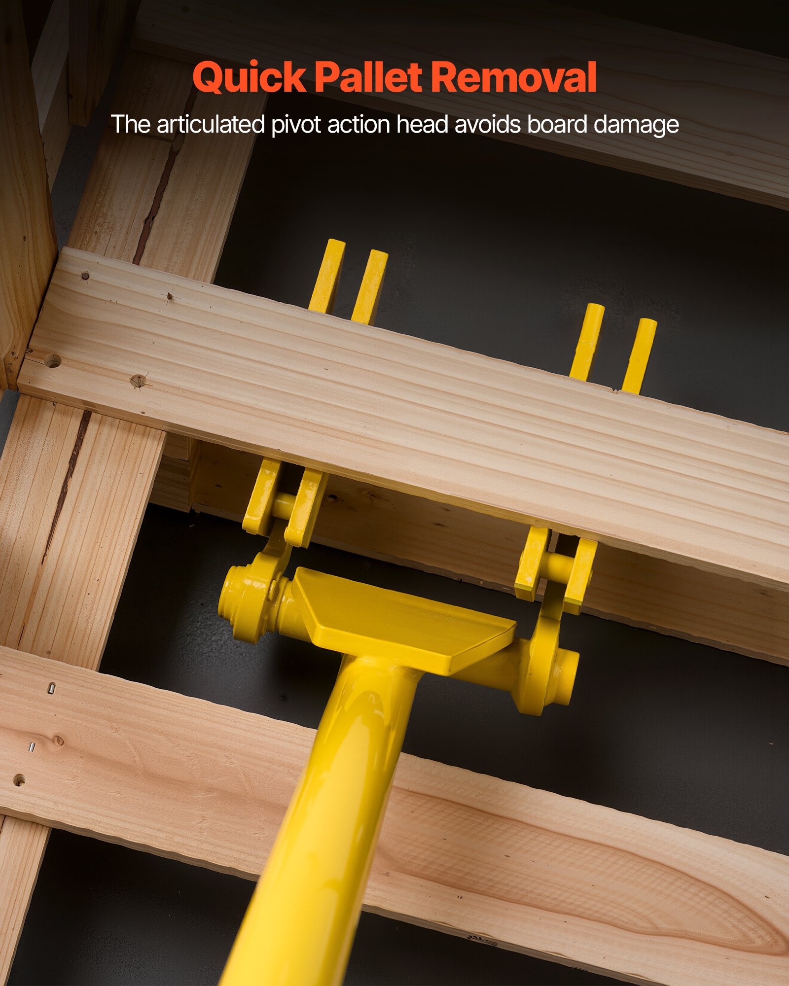 VEVOR Brecheisen 113 cm, Brechstange, 907 kg Belastbarkeit, Abbruch-& Hebelstange zum Entfernen von Terrassendielen, für Bodenbeläge, Rahmenkonstruktionen, Dächer, Verkleidungen & Trockenbauwände