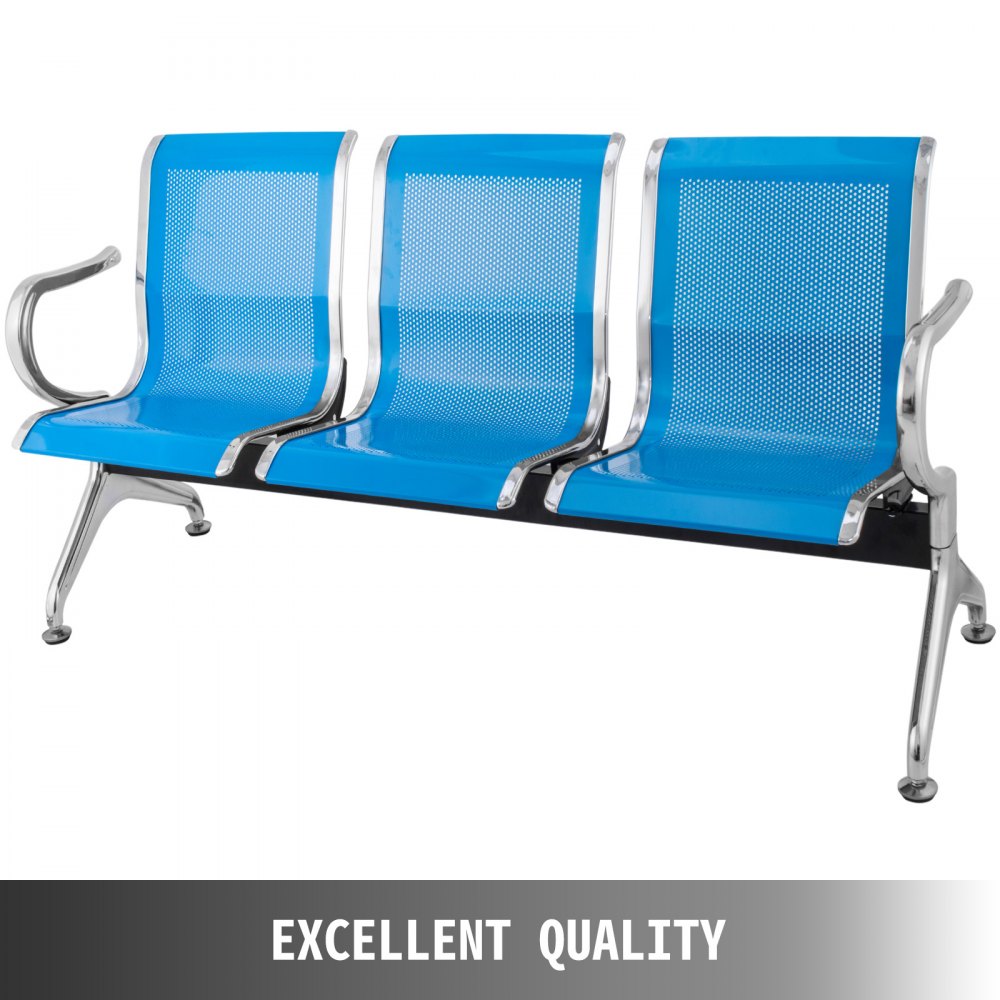 3-Sitzer Wartezimmer Stuhl Flughafen Büro Rezeption Salon Bank blaue Möbel