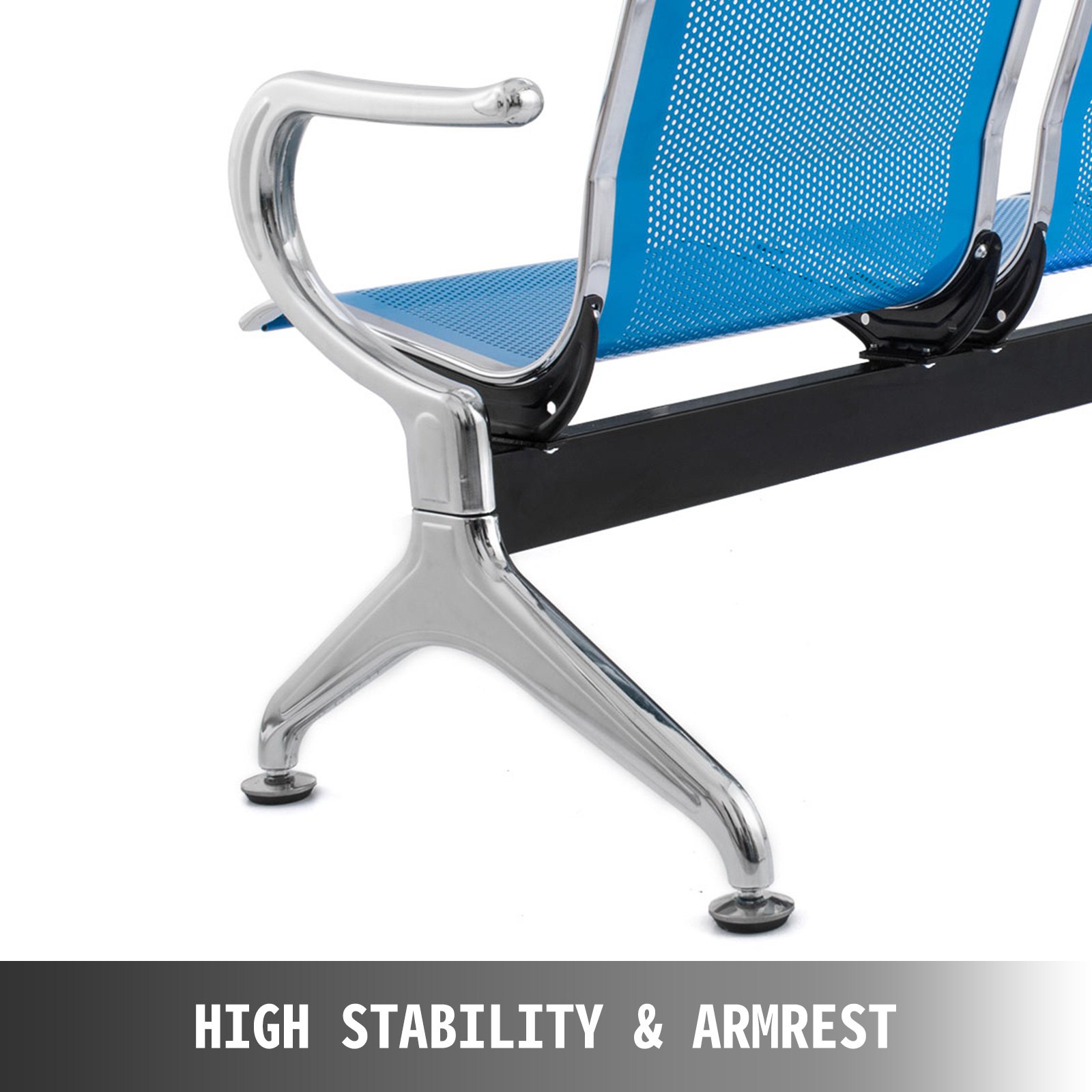 3-Sitzer Wartezimmer Stuhl Flughafen Büro Rezeption Salon Bank blaue Möbel