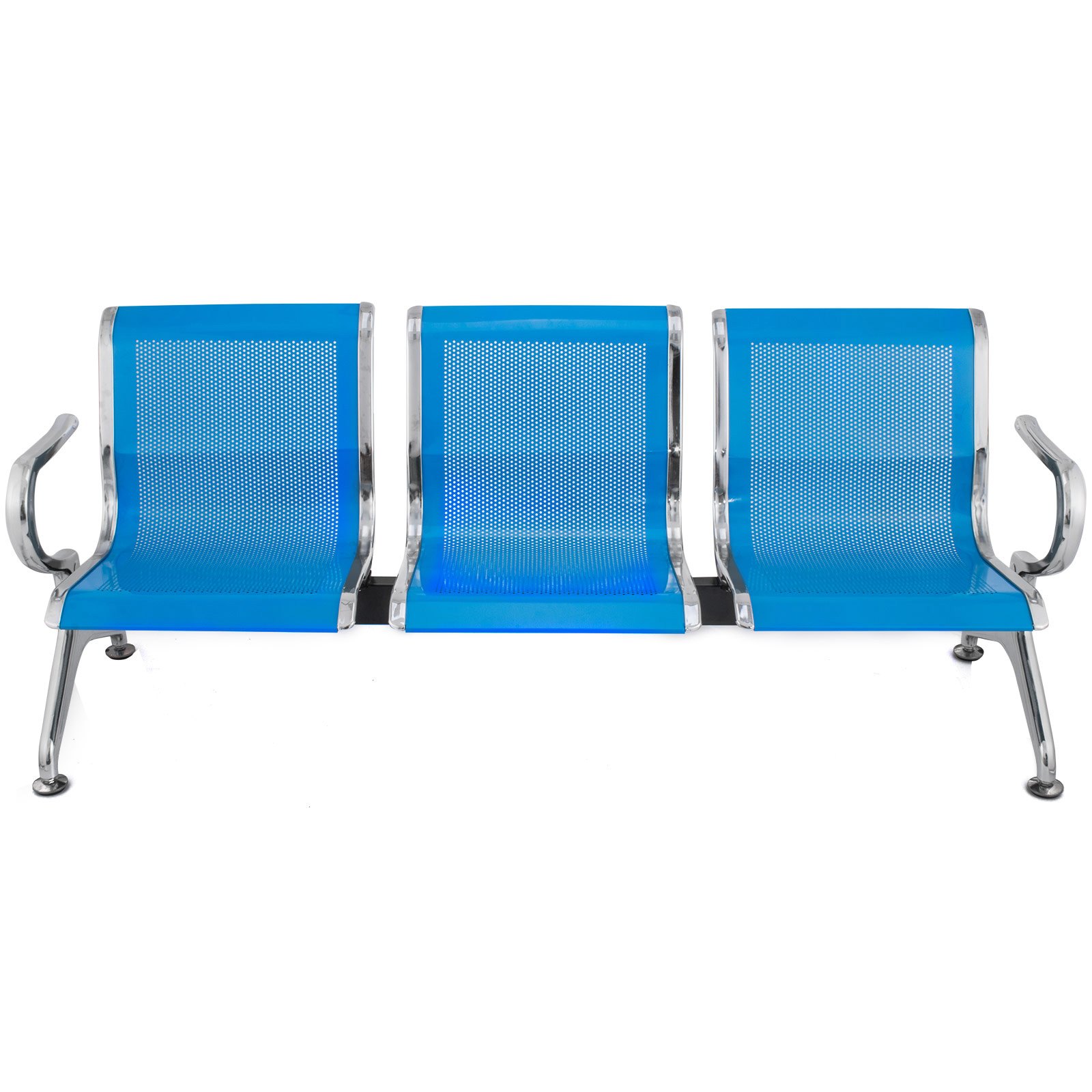 3-Sitzer Wartezimmer Stuhl Flughafen Büro Rezeption Salon Bank blaue Möbel