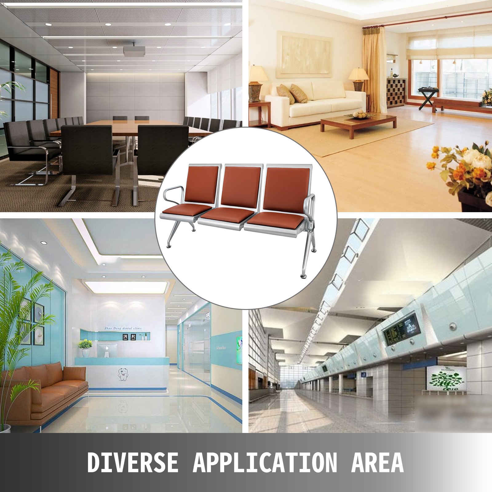 3 Sitzer Pu Leder Wartezimmerbank Gäste Rezeption Bench Business Bank Neu