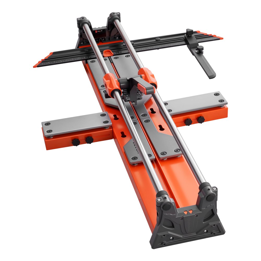 VEVOR Fliesenschneider 1000 mm, Fliesenschneidmaschine mit Verschiebbarem Schneidkopf & Federbelasteter Basis, Winkelanschlag, Wolframkarbid-Trennscheibe, Ausrichthilfe, für Keramikfliesen