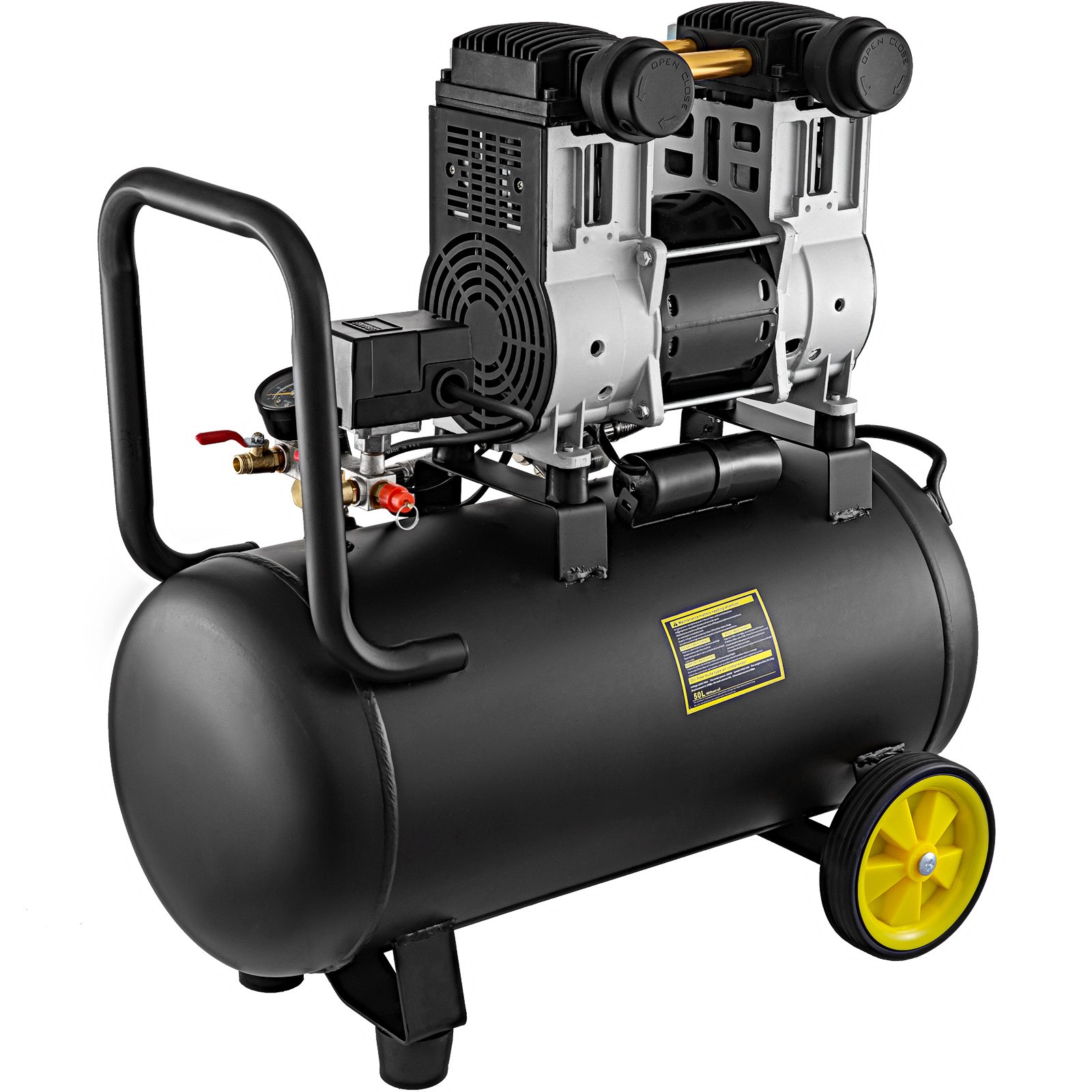 Flüster Kompressor ölfrei Luftkompressor Druckluft 50l Kessel Leise 1500w 64db