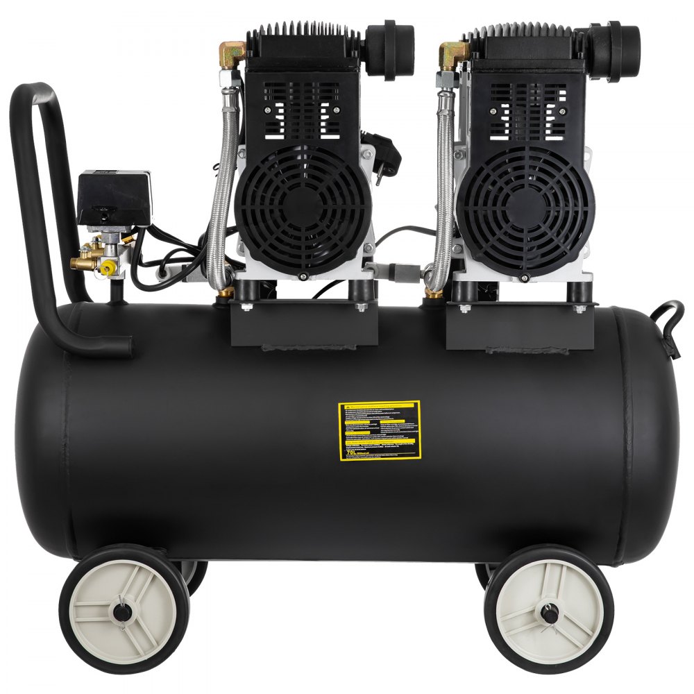 Kompressor Flüster ölfrei Luftkompressor Druckluft 70l Kessel Leise 3200w 64db