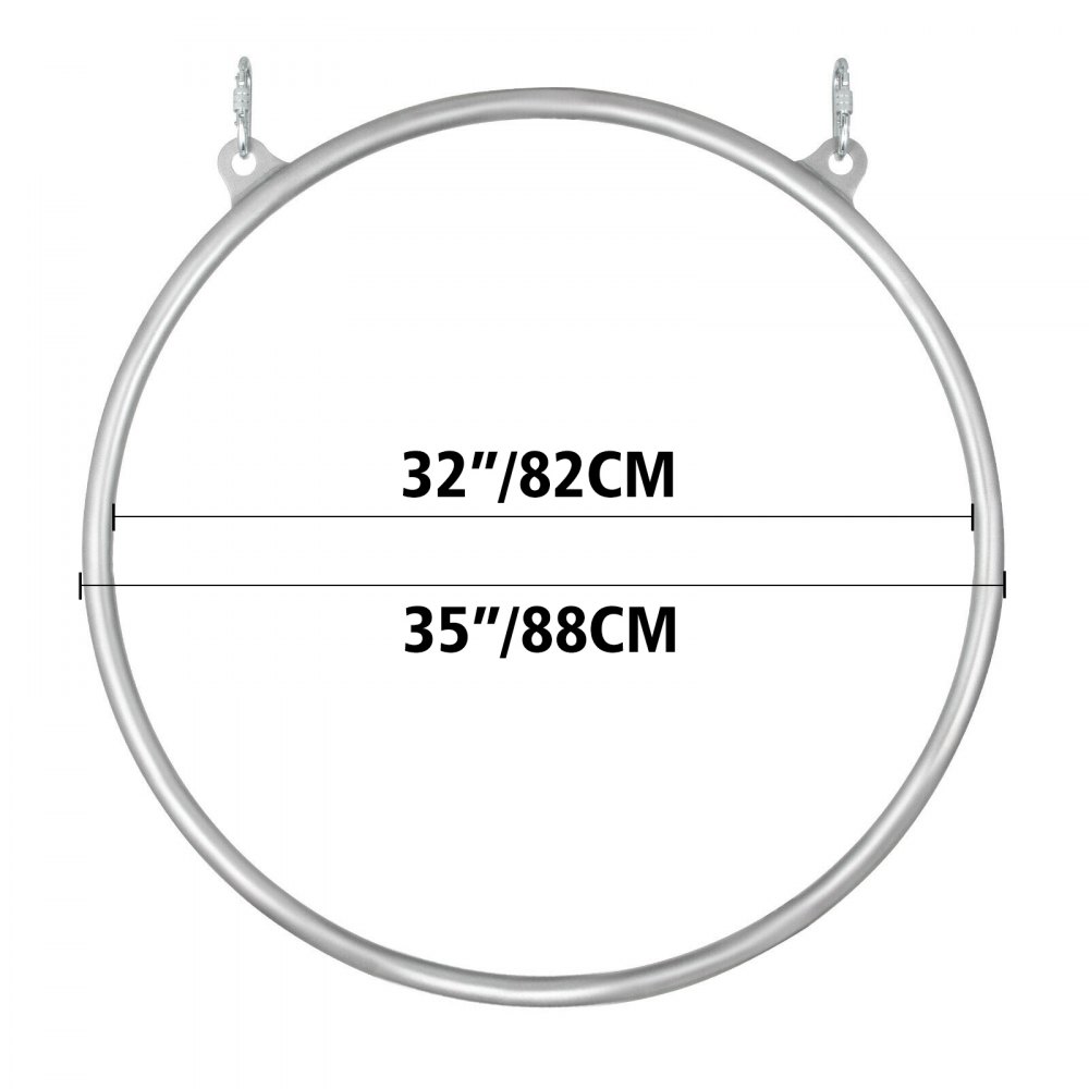VEVOR 85cm Doppelten Aerial Hoop Yoga Ringen Lyra Hoop Circus Equipments Aerial Set Zirkusluftausrüstung Yoga Hoop Edelstahl Aerial Ring Set