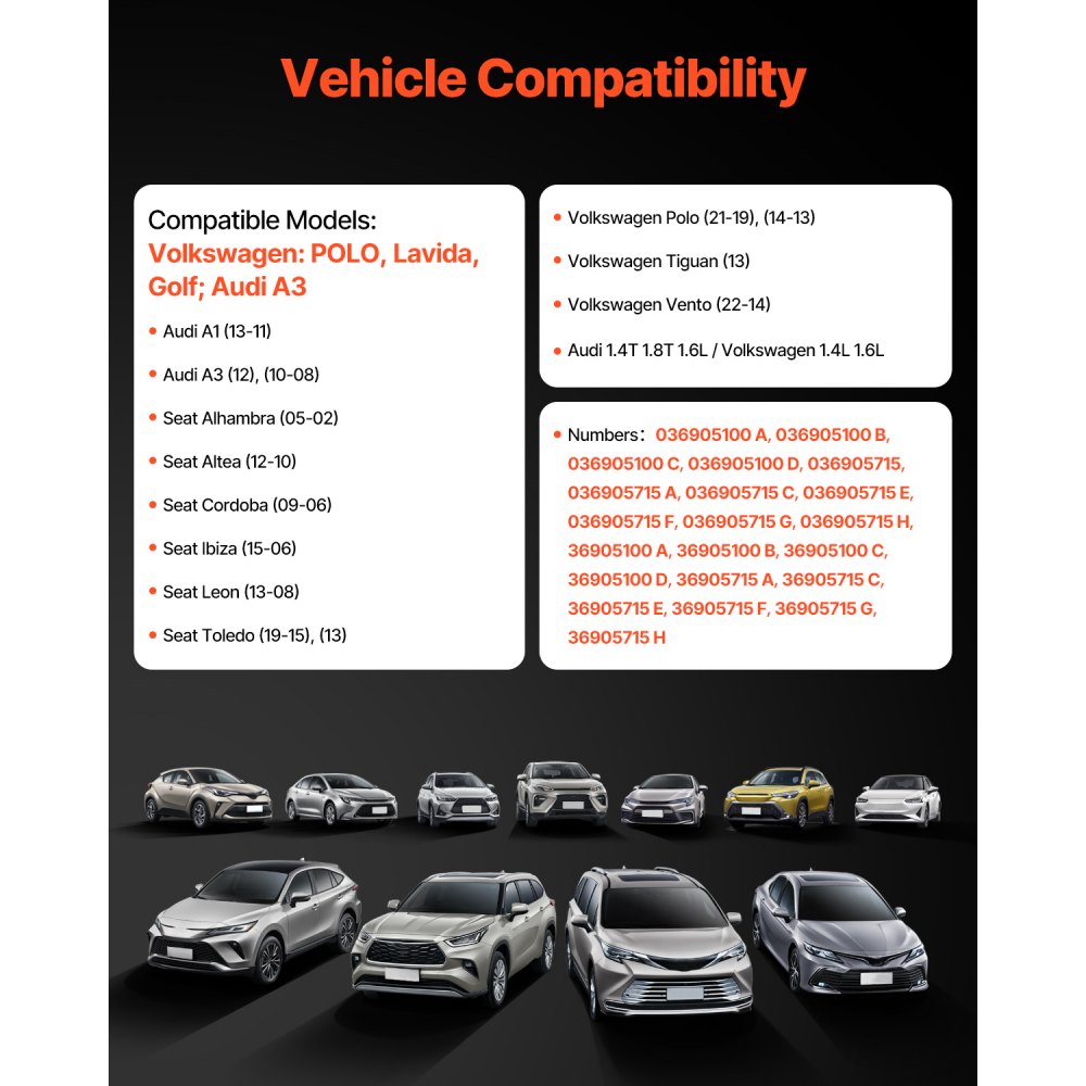 VEVOR 4 x Zündspulen kompatibel mit Audi A1, A3 Seat Alhambra Altea Cordoba Ibiza Leon Toledo Volkswagen Golf Polo Tiguan Vento für Audi 1.4T 1.8T 1.6L Volkswagen 1.4L 1.6L