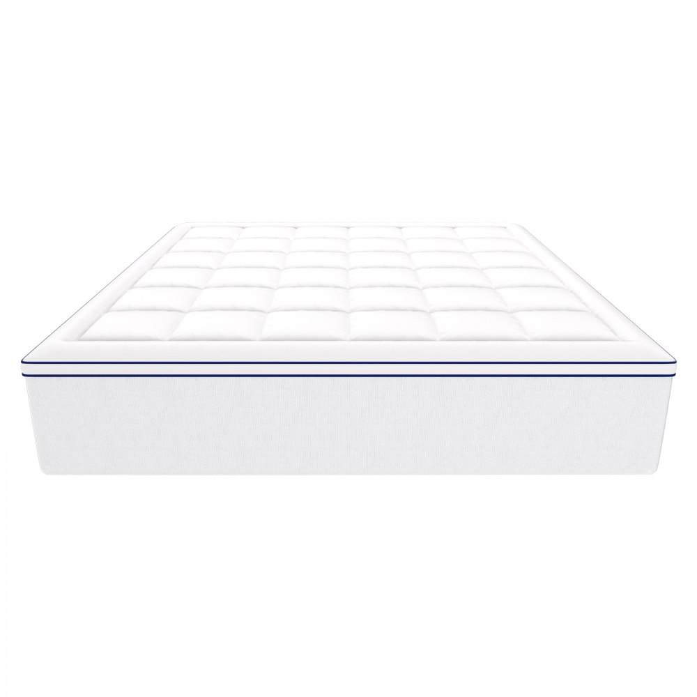 VEVOR mattress topper, king size, mattress protector, 101.6 mm thick, memory foam, fiber filling, removable and washable, ergonomically designed for pressure relief, pleasantly cooling and breathable