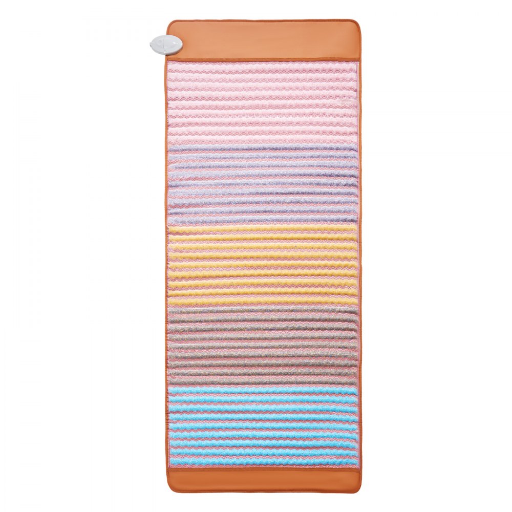 VEVOR Ferninfrarot Wärmepad, mit 5 Kristall-Edelsteinen, Amethyst-Therapiematte mit negativen Ionen, 39–70 °C Erwärmung, 0–720-Min.-Timer zur Schmerzlinderung in Rücken, Taille & Beinen (170x69cm)