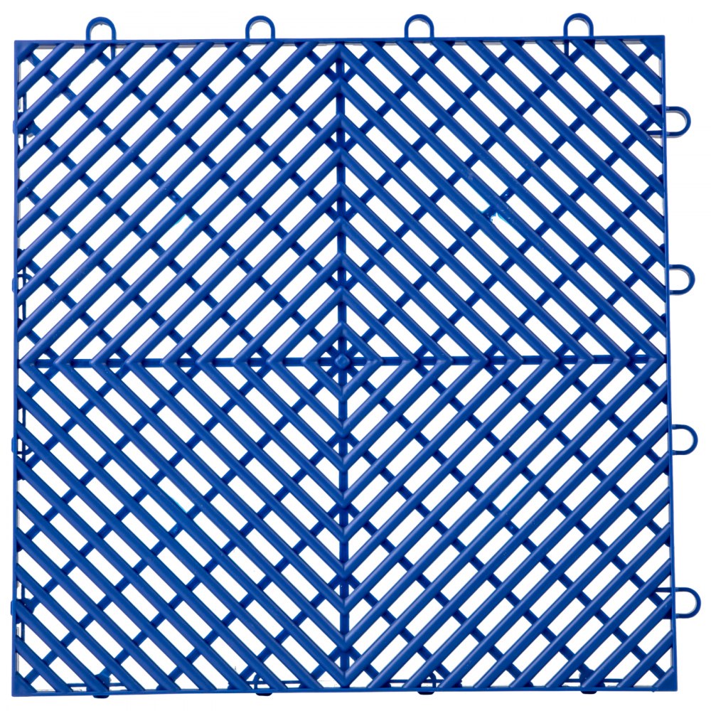VEVOR Ineinandergreifende Fliesen 55 Stk. Bodenfliesen mit Ablaufloch, Garage Blaue Bodenfliesen 30,5 x 30,5 cm Außenbereich Quadratische Bodenfliesen Terrasse PP Bodenfliesen Fitnessstudio Garten