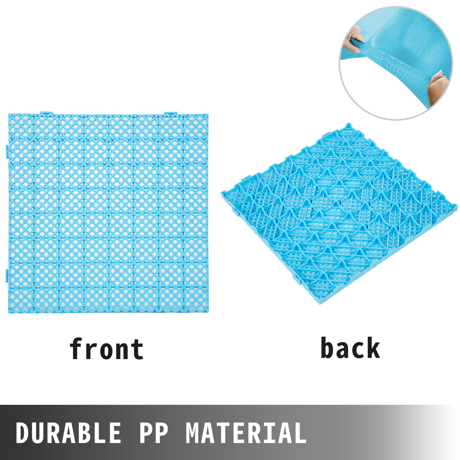 Ineinandergreifende Fußmatten Rasenwegeschutz Spleißen Bodenfliesen11.8x11.8x0.5 Zoll 25 PCS blau