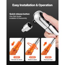 VEVOR Klick-Drehmomentschlüssel 3/4-Zoll-Antrieb 136-814N.m Zweiseitig Orange