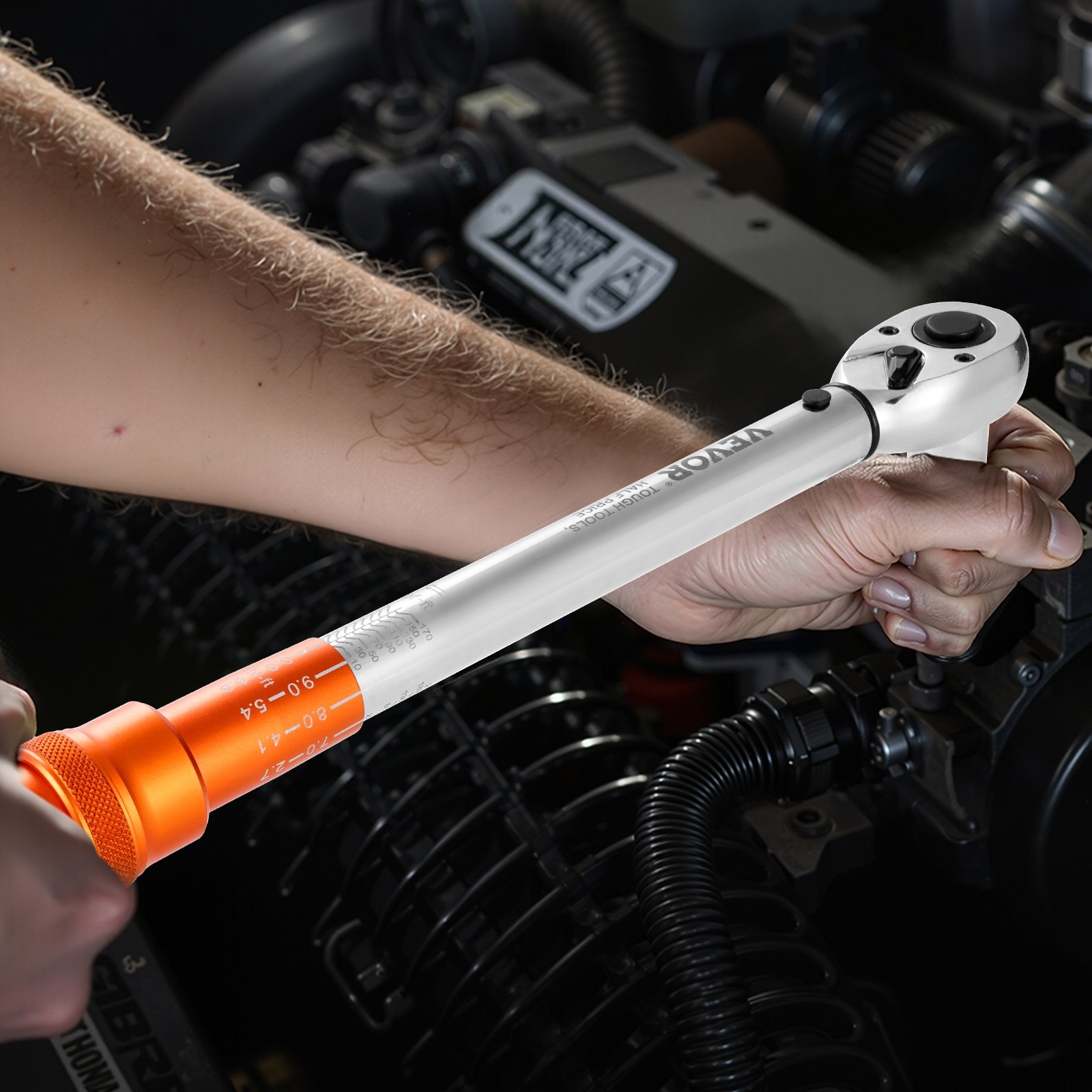 VEVOR Click Torque Wrench (3-piece) 1/4 3/8 1/2 inch Drive Two-Way Torque Wrench Set with Dual Range Scales, 72 Teeth ±3% High Precision Alloy Steel for Automotive Repair