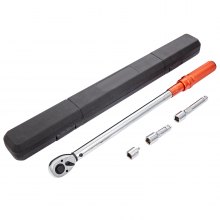 VEVOR Drehmomentschlüssel 12,7 mm, 34–340Nm Drehmomentschlüssel Fahrrad & Motorrad Set, ± 3% Fehlergenauigkeit 2 Verlängerungsstangen 127 & 76.2mm, 12,7-6,35 mm Adapter, 72 Zähne Ratschenkopf Einstellbar
