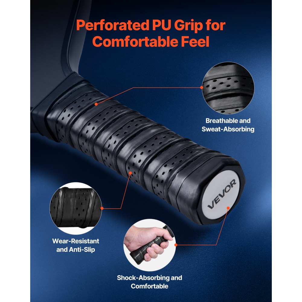 VEVOR Pickleball-Paddelschläger mit T700-Kohlefaseroberfläche und Wabenkern, professioneller Pickleball-Schläger mit erhöhter Kraft & Steuerung & Spin für Erwachsene Männer Frauen, Blau