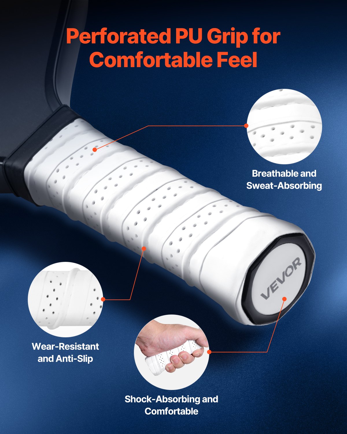VEVOR Pickleball-Paddelschläger mit T700-Kohlefaseroberfläche und Wabenkern, professioneller Pickleball-Schläger mit erhöhter Kraft & Steuerung & Spin für Erwachsene Männer Frauen, Schwarz