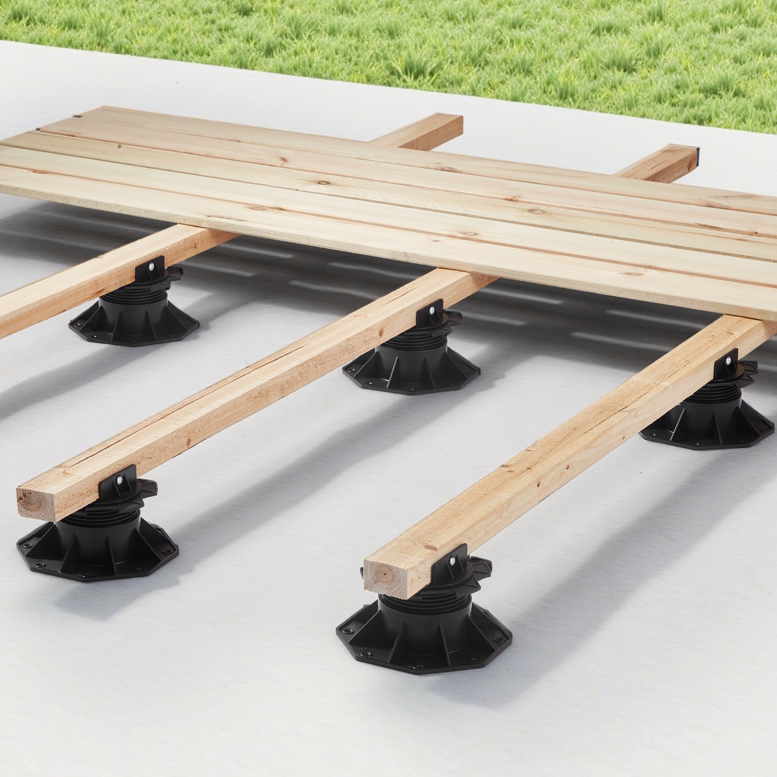 VEVOR Stelzlager Höhenverstellbar von 60 bis 135 mm, 12 Stück Terrassenlager, Tragkraft 907,18 kg, Stellfuß, Kunststoff-Sockelpflaster, Plattenlager, Balkenlager für Holz, Beton, Metall