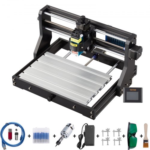 VEVOR Graviermaschine 5500 mW Pro CNC 3018 DIY 300x180x45mm Engraving Machine 3 Achse Mini Lasergravierer mit GRBL Steuerkarte und Offline Controller